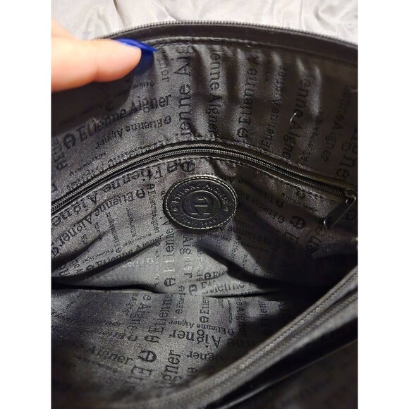 Vintage Etienne Aigner Black Leather Shoulder‎ Handbag Purse - Picture 3 of 9